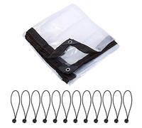 KOSHIFU Lonas Impermeables Transparente Exterior con Ojales 2 x 3 m Lona Impermeable Transparente Adecuado para Plantas Invernadero Jardines Camiones Cenadores