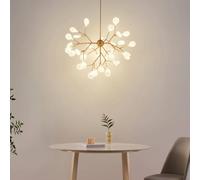 KOSILUM Arsinoe - Lámpara colgante estilo rama dorado con 36 luces, luz blanca cálida, iluminación sala, dormitorio, cocina, pasillo, 36 x 2 W, G4-12 V, IP20