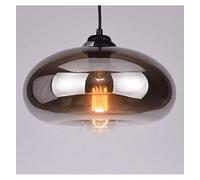 KOSILUM - Lámpara colgante de gota de agua, cristal ahumado negro - Elipse - Luz blanca cálida para salón, dormitorio, cocina, pasillo - 1 x 60 W - E27 - IP20