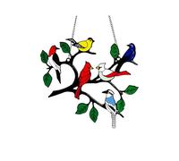 KOSINGNA Suncatcher Window Multicolor Birds on a Wire Stained Pendant Ornaments