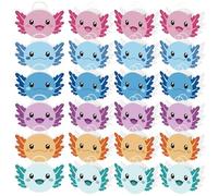 Kosiz 24 bolsas de regalo de fiesta de ajolote con asas con temática de ajolote, bolsas de papel de regalo para cumpleaños, baby shower, suministros de fiesta
