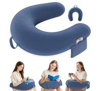 Kosker Cojín para Juegos & Lectura, Almohada de Lectura para Asiento, Almohada de Lectura para Juegos con Gran Reposa Rodillas Ergonómico, Cojín de Escritorio para iPad/Laptop - Azul