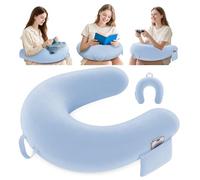 Kosker Cojín para Juegos & Lectura, Almohada de Lectura para Asiento, Almohada de Lectura para Juegos con Gran Reposa Rodillas Ergonómico, Cojín de Escritorio para iPad/Laptop - Azul Claro