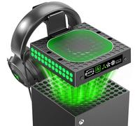 Kosker Soporte de refrigeración Xbx Series X con ventilador de refrigeración automática, ventilador Xbx Series X con 9 luces RGB, 5 sistemas de refrigeración ajustables Xbx Series X, accesorios Xbx