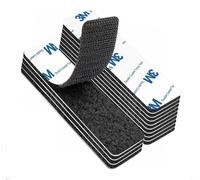 KOSLEOW 12 Pares de Cinta de Gancho y Bucle Extra Fuerte 30x100mm, Adhesivo Doble Cara Reutilizable Para Pared, Madera, Tela, Coches y Oficina, Negro