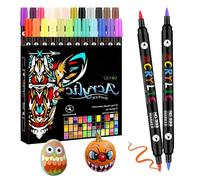 KOSLEOW 36 Rotuladores Acrílicos de Doble Punta, 72 Colores Pintura Acrilica para Cerámica, Vidrio, Madera, Secado Rápido, Resistente al Agua, Ideal para Pintura sobre Vidrio, Proyectos Creativos