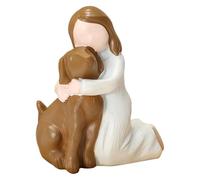 KOSLEOW Figura de Resina, Regalo Conmemorativo para la Pérdida de un Perro, Recuerdo para Perro Fallecido, Escultura a Mano para Dueños de Mascotas, Ángel Guardián y Decoración del Hogar