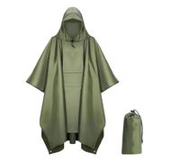 KOSLEOW Poncho de Lluvia Impermeable con Capucha, Chubasquero Unisex Hombre Ligero 3 en 1 para Senderismo, Camping, Ciclismo Capa de Agua Reutilizable Plegable con Bolsa de Transporte