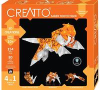 Kosmos 3676 CREATTO Tigre de dientes de sable, diseño de figuras luminosas en 3D, juego de rompecabezas 3D para tigres dientes de sable, lagarto, cabeza de rinoceronte, mamut, decoración creativa de