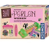 Kosmos 604387 AllesKönnerKiste Perlen weben 2 in 1-Webrahmen Bastel-Set Bastel-Set für Mädchen AB 6 Jahren Armbänder basteln, Wecken für Kinder, Perlenwebrahmen