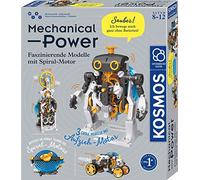 Kosmos 620783 Mechanical Power, descubre la mecánica juguetona, Kit de construcción con Motor en Espiral para Coche de Carreras, Robot y Temporizador, Caja de experimentos para niños a Partir de 8 -
