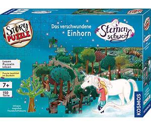 Kosmos 682279 Story Puzzle Starschweif El Unicornio desaparecido, 150 Piezas, Brilla en la Oscuridad, con Cuento Exclusivo, Lectura, Rompecabezas, resolución de acertijos, diversión para niños a