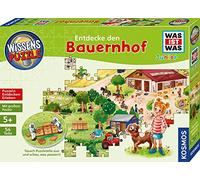 KOSMOS 682651 Puzzle de Conocimiento con Texto en alemán Was ist Was Junior Entdecke den Bauernhof, für Kinder AB 5 Jahren 54 Puzzleteile, Vorlesegegstorung, spannende Infos über Farm-Lleben und