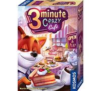Kosmos 683788 3 Minute Crazy Café, Juego cooperativo en Tiempo Real para 2-6 Jugadores a Partir de 7 años, en práctica Caja magnética Open & Play, Juego de Viaje, pequeño Regalo para niños y Adultos,