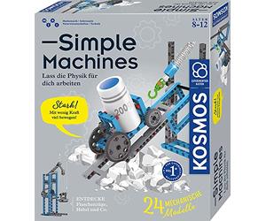 KOSMOS Simple Machines 620868 - Juego de construcción mecánica para 24 modelos como polea y grúa, incluye báscula de resorte, caja de experimentos para niños a partir de 8 - 12 años, fácil de entender