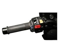 KOSO HG-13 puños calefactables 22 mm 120 mm compatible con ATV, moto, quad | Juego para acelerador giratorio, mando de pulgar integrado, indicador luminoso, niveles térmicos, corte por baja tensión