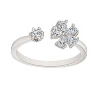 kosopse Anillo Hundeleine chapado en oro rosa con cuatro anillos de moda que satisface las necesidades estéticas de diferentes mujeres Mappe Mit 2 Ringen, A, Cobre, Sin piedras preciosas