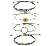 kosopse Armbänder Damen Anhänger - Pulsera de cuerda trenzada hecha a mano para mujer, brazalete de 16 cm, Einheitsgröße, Algodón, No es una piedra preciosa