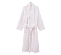 kosopse Bata de mujer ligera y larga de algodón, albornoz para mujer, piqué de gofre, bolsillo y cinturón, albornoz para sauna, albornoz de piqué largo, elegante, camisón de manga larga, bolsillos,