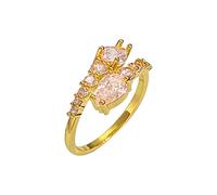 kosopse Christ Ringe - Anillo de cobre con incrustaciones de circonita para mujer, diseño de temperamento femenino, con incrustaciones de cobre, Einheitsgröße, Metal, Sin piedras preciosas