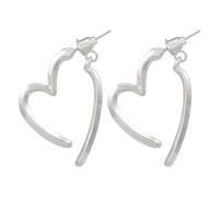 kosopse Grüne Ohrringe Damen - Pendientes de corazón de plata de ley 925, delicados y simples, ligeros, con forma de corazón abierto, bonitos pendientes para mujer, Ohrringe Gehämmertes Silber,