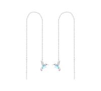 kosopse Ohrringe Mädchen - Pendientes largos de gota con piedra natal para mujer, regalo de rosa, color plateado, Einheitsgröße, Metal, Sin piedra preciosa