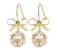kosopse Ohrringe Strass Silber con aretes largos femeninos con pendientes y tachuelas, los aretes en forma de lazo les dan un ambiente divertido y dulce que muestra el lado femenino Th Schmuck