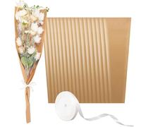 Kosotody 50 bolsas de flores para ramos, fundas de papel kraft con cintas para suministros de floristería, boda, cumpleaños, día de la madre, 24.8 x 8.7 pulgadas