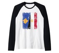 Kosovo Egipto Media Bandera Kosovar Egipto Heritage Camiseta Manga Raglan