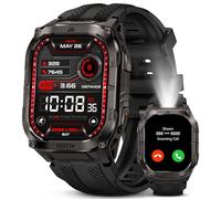 KOSPET Tank M4C Reloj Inteligente Hombre con Linterna LED, Pantalla AMOLED 1,96", GPS Doble Banda y Brújula, Monitoreo de Salud 24/7, Resistente al Agua 5ATM, Compatible con Android y iOS (Negro)