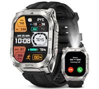 KOSPET Tank M4C Reloj Inteligente Hombre con Linterna LED, Pantalla AMOLED 1,96", GPS Doble Banda y Brújula, Monitoreo de Salud 24/7, Resistente al Agua 5ATM, Compatible con Android y iOS (Astilla)