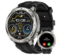 KOSPET Tank T4 Reloj Inteligente Hombre, Smartwatch Militar de Acero Inoxidable con GPS, Mapa Offline y Llamadas Bluetooth, 10 ATM (45m), Monitor de Salud 24/7 Batería de 50 Días 1.43" Android & iOS