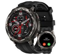 KOSPET Tank T4 Reloj Inteligente Hombre, Smartwatch Militar de Acero Inoxidable con GPS, Mapa Offline y Llamadas Bluetooth, 10 ATM(45m), Monitor de Salud 24/7 Batería de 50 Días 1.43" Android & iOS
