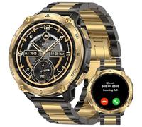 KOSPET Tank T4 Special Edition smartwatch, Reloj Robusto AMOLED 1,43” con GPS y mapas Offline, 10ATM para Buceo Libre, batería 50 días, Llamadas Bluetooth, FC para Android e iOS (2 Correas)-Dorado