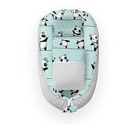 Kospu babynest con almohada y manta para niños pequeños, felpa de algodón y minky, relleno de cuentas 100% silicona, parachoques 90 x 70 cm