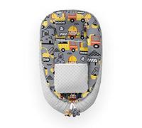 Kospu babynest con almohada y manta para niños pequeños, felpa de algodón y minky, relleno de cuentas 100% silicona, parachoques 90 x 70 cm