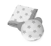 Kospu juego de cama de almohada y manta para niños pequeños, tela de algodón y terciopelo, relleno 100% poliéster, manta para dormir 75 x 100 cm, almohada de dormir de oso æ40 cm