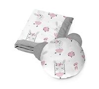 Kospu juego de cama de almohada y manta para niños y jóvenes adolescentes, tejido de algodón y terciopelo, relleno 100% poliéster, manta para dormir 135 x 100 cm, almohada de dormir de oso æ50 cm