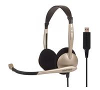 Koss cs100 usb auriculares con cable y micrófono con cancelación ruido cascos de diadema para videoconferencia, , beige