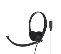 Koss CS200 USB Auriculares con Cable y Micrófono con Cancelación Ruido, Cascos de Diadema Ajustables On Ear para Videoconferencia Oficina, Call Center, Comunicación, Skype, Zoom
