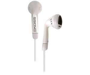 Koss KE5 Auriculares con Cable, Cascos Intraurales In Ear de Botón, Earphones Ligeros Compatibles con Smartphones, Earbuds, Sonido con Graves de Calidad, Conexión Jack 3,5mm, Blanco