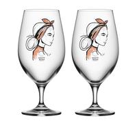 Kosta Boda 2 Copas de cerveza All about you 40 cl Near you beer (rusty orange)