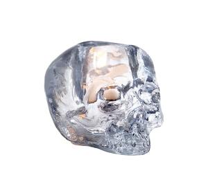 Kosta Boda Portavelas Skull 8.5 cm transparente