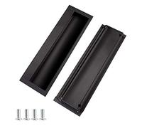 KostaTech 2 Tiradores Empotrados, Tiradores Deslizantes Invisibles para Puertas, Armarios o Cajones, Tiradores Rectangulares de 152 mm x 48 mm (Negro)