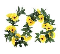KostaTech KSTEU 2 Piezas Guirnalda de Girasol,Guirnalda De Girasoles Artificialespara Colgar En La Pared para Boda,Hogar, Jardín,Exterior,Decoración De Mesa,sobre 2.2 Metros