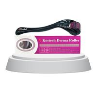 Kostech Rodillo Derma para el crecimiento del cabello y la barba, rodillo de titanio de 540 microagujas para cara y cuero cabelludo, herramienta de cuidado de la piel para cicatrices de acné, arrugas