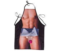 KOSxBO® Delantal Chef con eslabón de peluche - JGA - Idea de regalo para hombres que I Keep My Hot Dog Warm - Delantales para maestros de la barbacoa