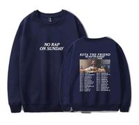 Kota The Friend No Rap On Sunday Tour - Sudadera de cuello redondo, sudadera informal unisex, azul marino, 3XL