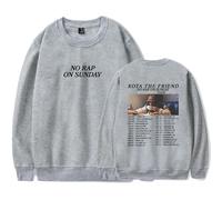 Kota The Friend No Rap On Sunday Tour - Sudadera de cuello redondo, sudadera informal unisex, gris, S