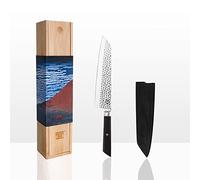 KOTAI | Cuchillo de cocinero Kiritsuke | Hoja de 21cm | Realiza funciones versátiles | Afilado y forjado a mano | Acero inoxidable japonés ultra afilado 440C | Mango de madera de ébano | Tang oculto completo